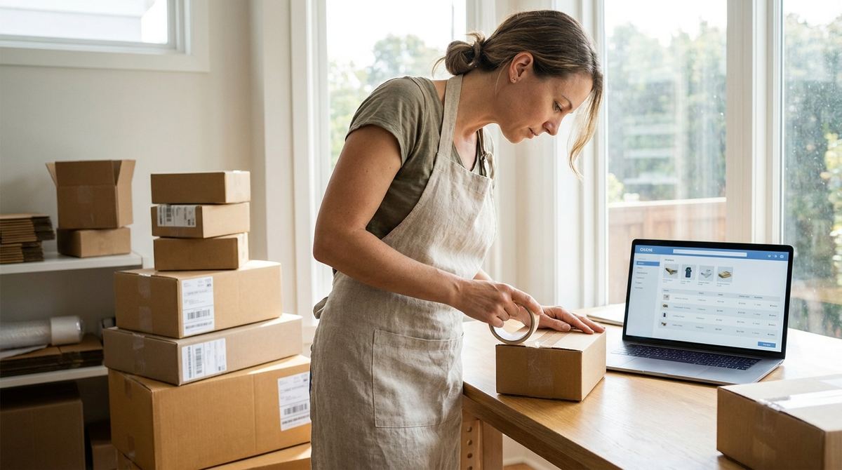 Persona subiendo un archivo CSV de pedidos de Shopify a un software de paquetería para crear guías masivas
